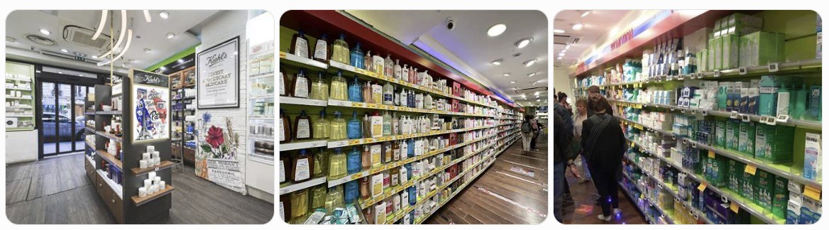 파리 몽쥬약국(Pharmacie Monge Notre Dame) 매장 내부 사진